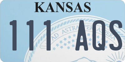 KS license plate 111AQS