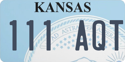 KS license plate 111AQT