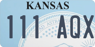 KS license plate 111AQX
