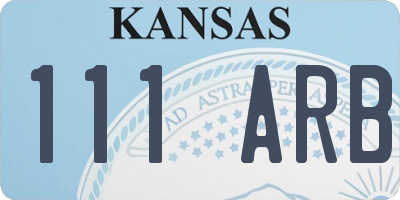 KS license plate 111ARB
