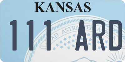KS license plate 111ARD