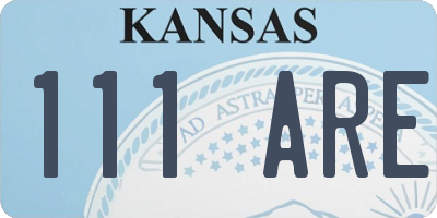 KS license plate 111ARE