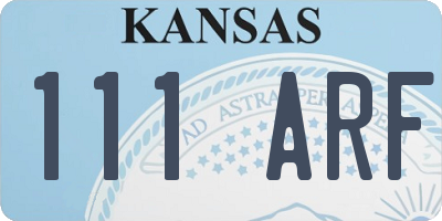 KS license plate 111ARF