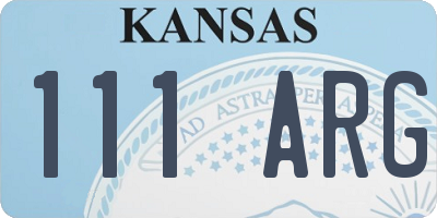 KS license plate 111ARG