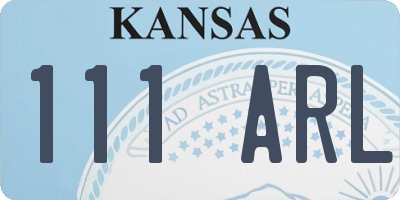 KS license plate 111ARL