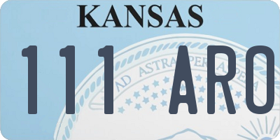 KS license plate 111ARO