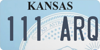 KS license plate 111ARQ