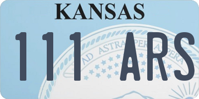 KS license plate 111ARS