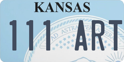 KS license plate 111ART