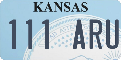 KS license plate 111ARU