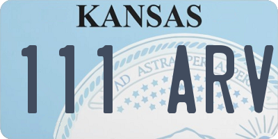 KS license plate 111ARV