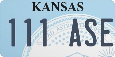 KS license plate 111ASE
