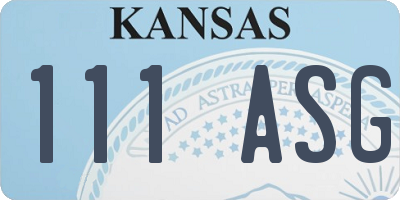 KS license plate 111ASG