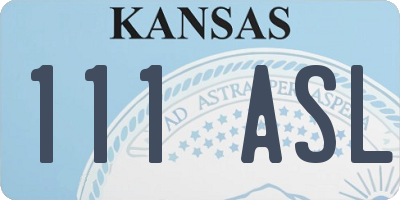 KS license plate 111ASL