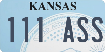 KS license plate 111ASS