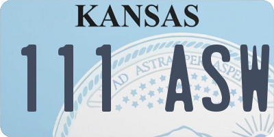 KS license plate 111ASW