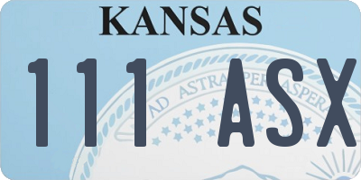 KS license plate 111ASX