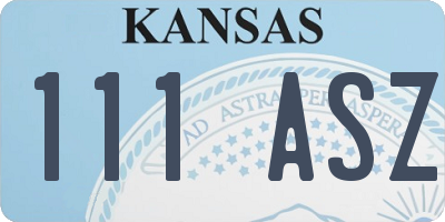 KS license plate 111ASZ