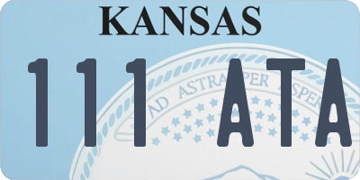 KS license plate 111ATA