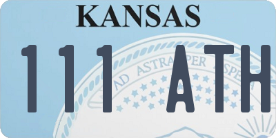 KS license plate 111ATH