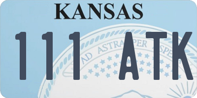 KS license plate 111ATK