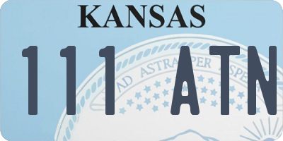 KS license plate 111ATN