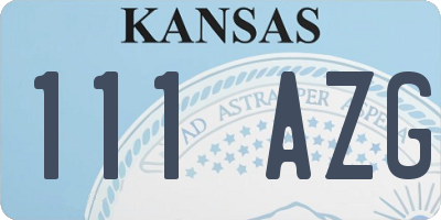 KS license plate 111AZG