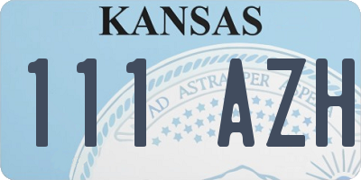 KS license plate 111AZH