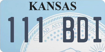 KS license plate 111BDI