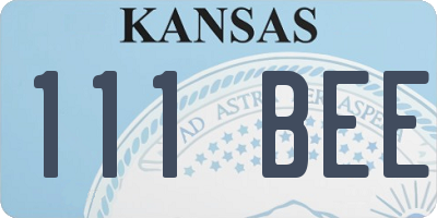KS license plate 111BEE