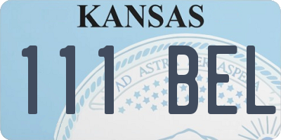 KS license plate 111BEL