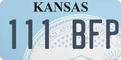 KS license plate 111BFP