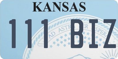 KS license plate 111BIZ