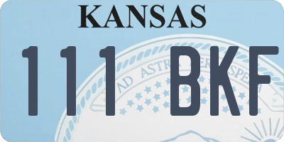 KS license plate 111BKF