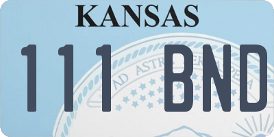 KS license plate 111BND