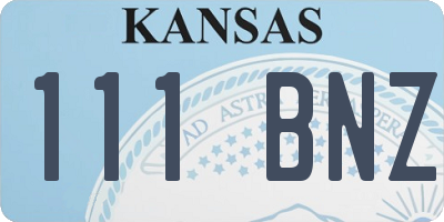 KS license plate 111BNZ