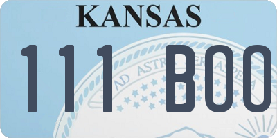 KS license plate 111BOO
