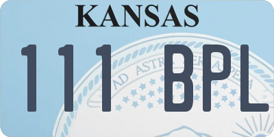 KS license plate 111BPL