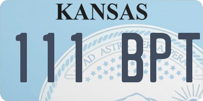 KS license plate 111BPT