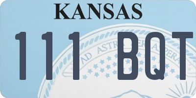 KS license plate 111BQT