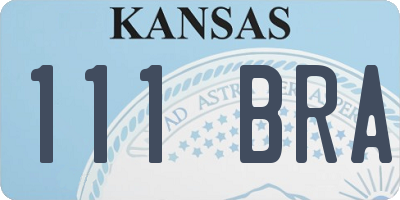 KS license plate 111BRA
