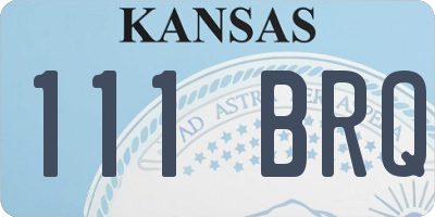 KS license plate 111BRQ