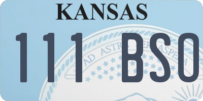 KS license plate 111BSO
