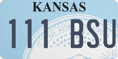 KS license plate 111BSU