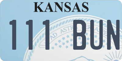 KS license plate 111BUN