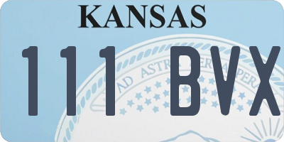 KS license plate 111BVX