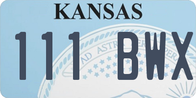 KS license plate 111BWX