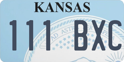 KS license plate 111BXC