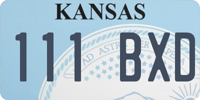 KS license plate 111BXD