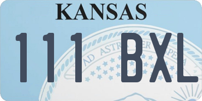 KS license plate 111BXL